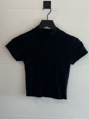 Brandy Melville Black Mock Neck Tee